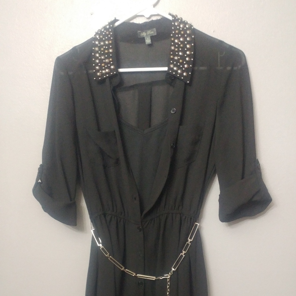 Black high/low dress